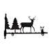 Pine Trees & Deer Black Metal Sign Bracket 24 In.