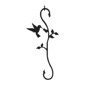 Hummingbird w/Flower Black Metal S-Hook