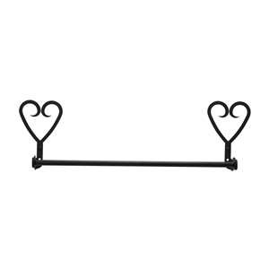 Heart Black Metal Towel Bar -18 Inch