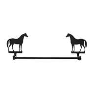 Horse Black Metal Towel Bar -24 Inch