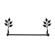 Leaf. Black Metal Towel Bar -24 Inch