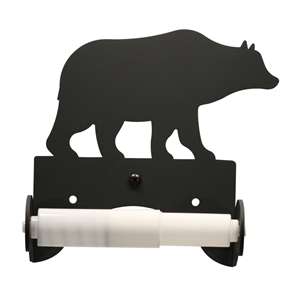 Bear Black Metal Toilet Tissue Holder -Roller Style
