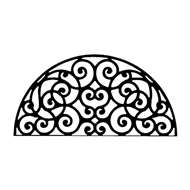 Wall Art Semicircle Style 198 in Black Metal