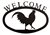 Rooster Black Metal Welcome Sign Large