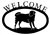 Dog Black Metal Welcome Sign Large