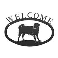 Dog Black Metal Welcome Sign Small