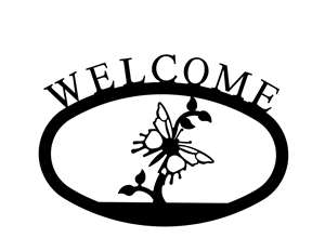Butterfly Black Metal Welcome Sign - Large