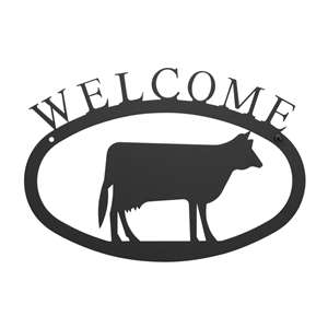 Cow Black Metal Welcome Sign -Small