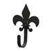 Fleur-de-Lis Black Metal Wall Hook -Extra Small