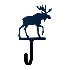 Moose Black Metal Wall Hook -Large