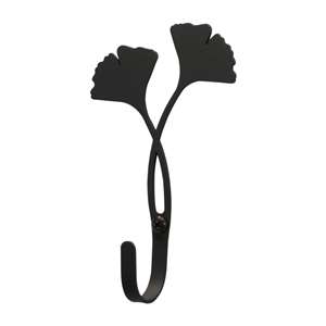 Ginko Leaf Black Metal Wall Hook -Small