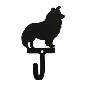 Shetland Sheepdog Black Metal Wall Hook -Small