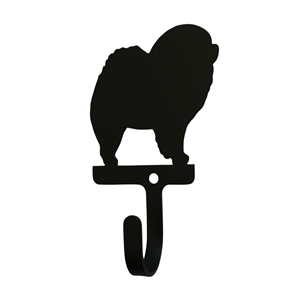 Chow Chow Dog Black Metal Wall Hook -Small