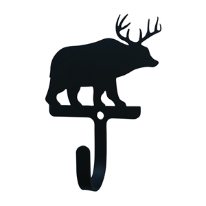 Bear/Deer Black Metal Wall Hook -Small