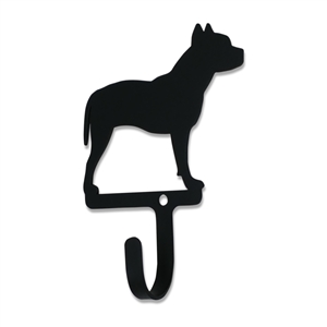 Pit Bull Dog Black Metal Wall Hook -Small