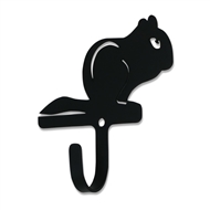 Chipmunk Black Metal Wall Hook -Small