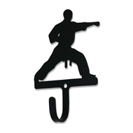 Karate Man/Boy Black Metal Wall Hook -Small