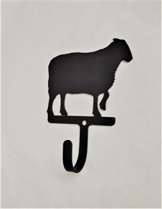 Sheep Male Black Metal Wall Hook -Small