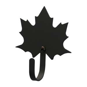Maple Leaf Black Metal Wall Hook -Small