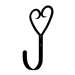 Open Heart Black Metal Wall Hook -Large