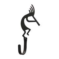 Kokopelli Black Metal Wall Hook -Extra Small