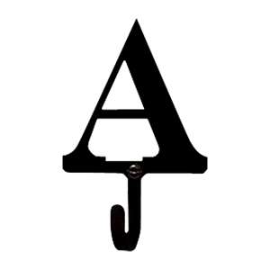 Letter A Black Metal Wall Hook -Small