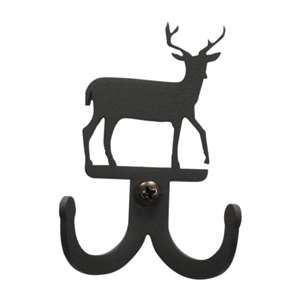 Deer Black Metal Double Wall Hook