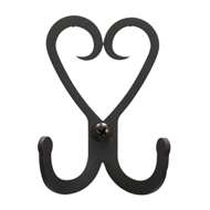 Heart Black Metal Double Wall Hook