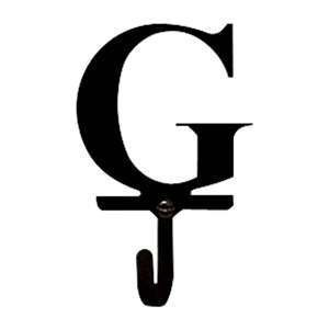 Letter G Black Metal Wall Hook -Small