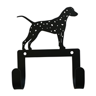 Dalmatian Black Metal Leash and Collar 2 Hook Holder