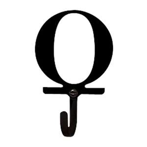 Letter O Black Metal Wall Hook -Small