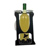 2-Glass 1-Bottle Holder Caddy Grapevine Design