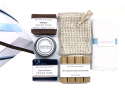 For him - 2 natural soap bars and a hand balm in caramel tobacco fragrance