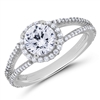 Gift of Fate Halo Diamond Engagement Ring F-G VS1-VS2