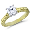 Golden Majesty Solitaire Engagement Ring Four Prongs