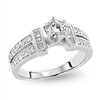 Round Diamond Engagement Ring Split Shank in 14k White Gold 0.95 ct. tw.
