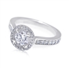 Floating Halo Platinum Bridge Diamond Engagement Ring 1 TCW