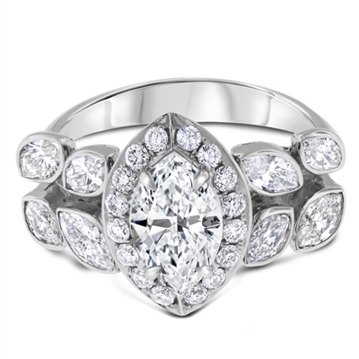 Marquise Nature Diamond Engagement Ring 2.5 TCW