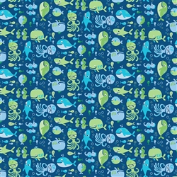 Whale of a Time by Deborah Edwards for Northcott 21272-49 Half yard