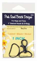 Pink Sand Beach Designs 1" Swivel Hook and D Ring Black Nickel