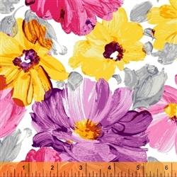 Windham Finger Painted Flowers 40749-1 Half yard