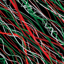 Benartex Holiday Cheer Streamer Black/Green/Red 6363M-99 Half yard