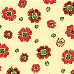 Benartex Noel Medallion Flower Cream 8185M-07 Half yard