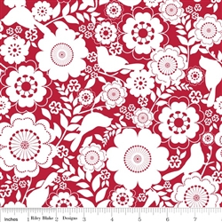 Riley Blake Song Bird Red - Floral C2861 Half Yard