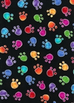 Timeless Treasures Cat Paws Cat-C4883-Black Half Yard