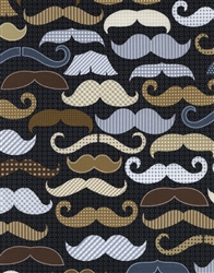 Timeless Treasures Moustaches Fun-C1121-Black Half Yard