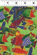 Clothworks Sea Spirits  by Laurel Burch Y1291-19M Half Yard