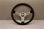 Nardi Sport Rally (Deep Corn) 350mm Black Perforated Leather / White Anodized Spokes / Red Stitch