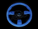 Personal Grinta Steering Wheel - Blue Suede / Black Spokes / Black Stitch