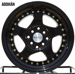 Aodhan AH01 Black w/ Gold Rivets